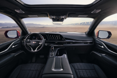 2023-Cadillac-Escalade-V-Press-Photos-Interior-001-cockpit-Super-Cruise-steering-wheel-center-stack-infotainment-screen-shifter