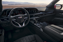 2023-Cadillac-Escalade-V-Press-Photos-Interior-003-cockpit-Super-Cruise-steering-wheel-center-stack-infotainment-screen-shifter