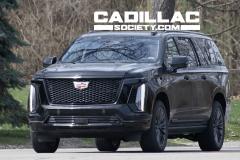 2025-Cadillac-Escalade-ESV-Sport-Black-Raven-GBA-Prototype-Spy-Shots-Undisguised-April-2024-Exterior-002-front-three-quarters