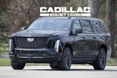 2025-Cadillac-Escalade-ESV-Sport-Black-Raven-GBA-Prototype-Spy-Shots-Undisguised-April-2024-Exterior-004-side-front-three-quarters