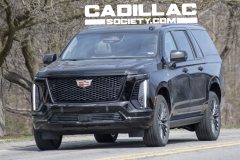 2025-Cadillac-Escalade-ESV-Sport-Black-Raven-GBA-Prototype-Spy-Shots-Undisguised-April-2024-Exterior-010-front-three-quarters