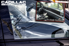 2025-Cadillac-Escalade-ESV-Sport-Black-Raven-GBA-Prototype-Spy-Shots-Undisguised-April-2024-Interior-003-dash-infotainment-display-screen-Escalade-IQ-comparison