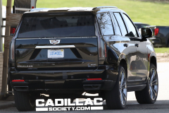 2025-Cadillac-Escalade-Sport-Black-Raven-GBA-Prototype-Spy-Shots-Undisguised-April-2024-Exterior-010-rear-three-quarters-liftgate-tail-lights