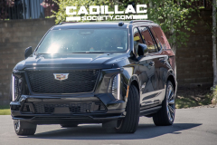 2025-Cadillac-Escalade-V-Prototype-Spy-Shots-No-Camo-May-2024-Black-Raven-GBA-Exterior-005-front-three-quarters-mirrors-folded-in