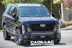 2025-Cadillac-Escalade-V-Prototype-Spy-Shots-No-Camo-May-2024-Black-Raven-GBA-Exterior-008-front-three-quarters-mirrors-folded-in