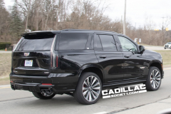 2025-Cadillac-Escalade-V-Prototype-Spy-Shots-Undisguised-April-2024-Exterior-019-rear-three-quarters-24-inch-wheels