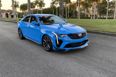 2022-Cadillac-CT4-V-Blackwing-GMA-Garage-Electric-Blue-Exterior-003-front-three-quarters