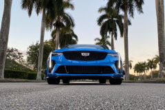 2022-Cadillac-CT4-V-Blackwing-GMA-Garage-Electric-Blue-Exterior-017-front-low-angle