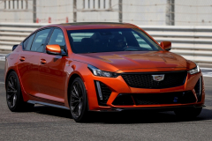 2022-Cadillac-CT5-V-Blackwing-Middle-East-Launch-Exterior-002-Blaze-Orange-Metallic-front-three-quarters-track