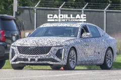 Second-Gen-Cadillac-CT6-Prototype-Spy-Shots-Zebra-Print-Camo-Production-Lighting-August-2022-Exterior-002