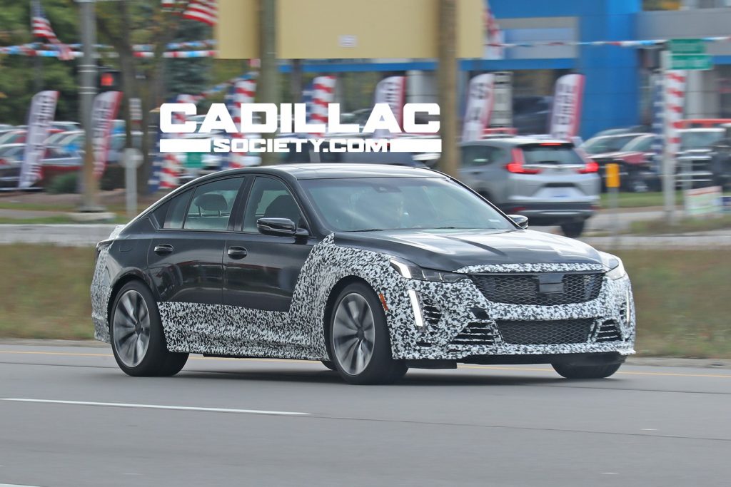 2022 Cadillac CT5-V Blackwing prototype with standard alloy / non-magnesium wheels.