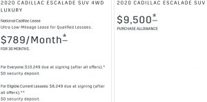 Cadillac Escalade Rebate November 2020
