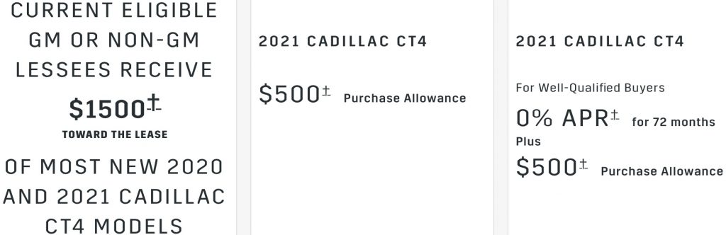 Cadillac CT4 Promotion December 2020