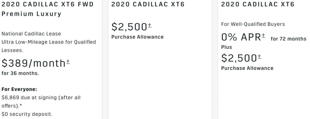 Cadillac XT6 Promotion December 2020