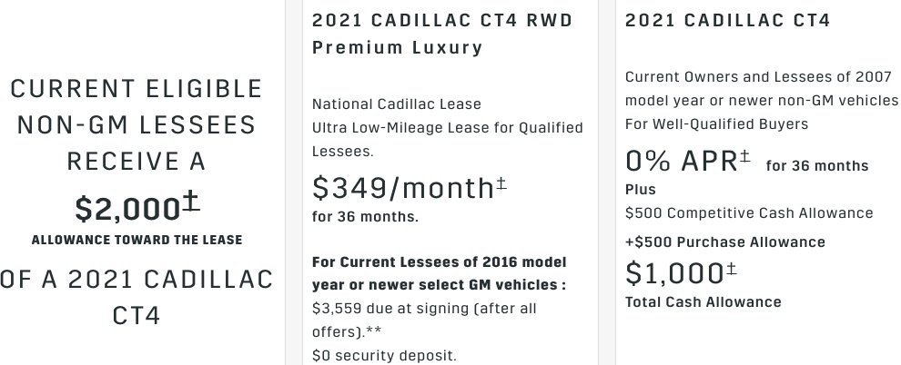 Cadillac CT4 discount