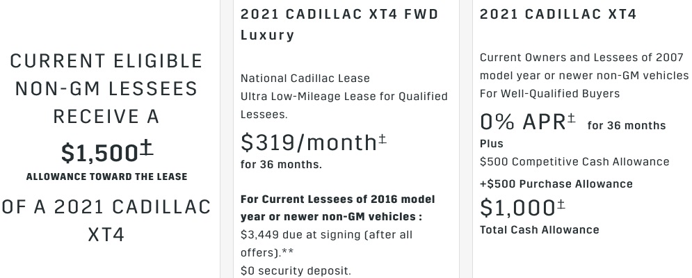 Cadillac XT4 discount