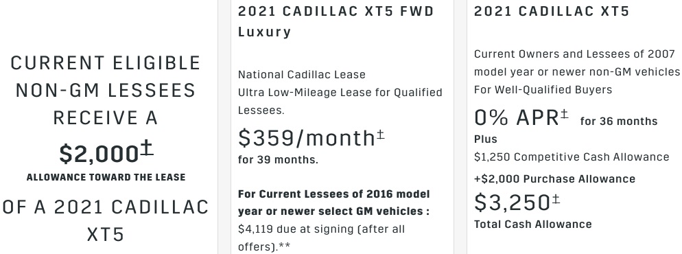 Cadillac XT5 discount