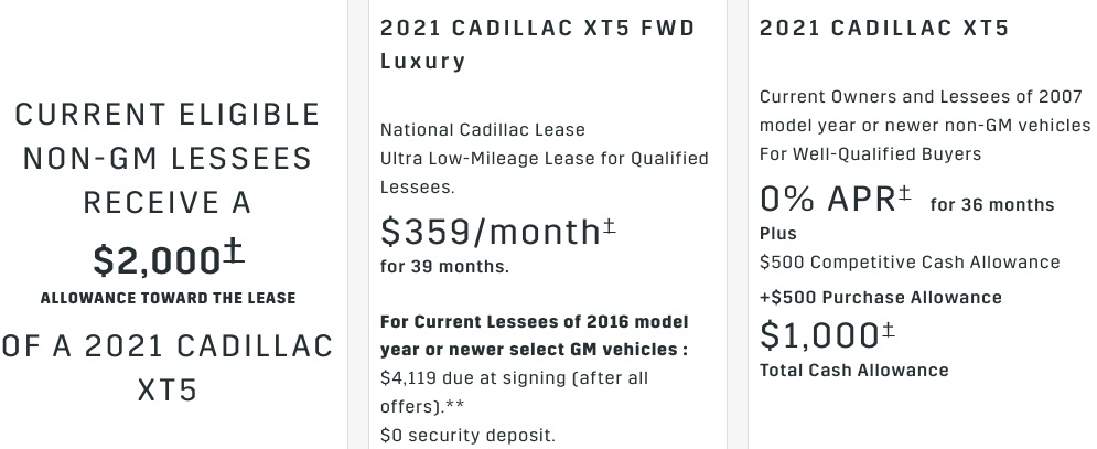 Cadillac XT5 discount