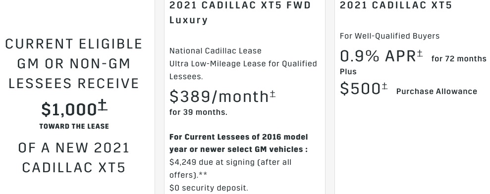 Cadillac XT5 discount