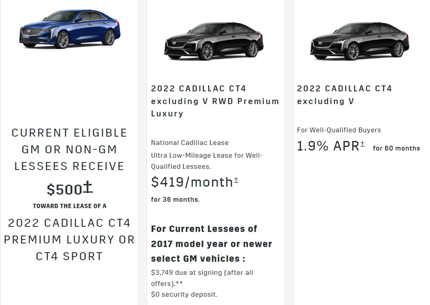 Cadillac CT4 Discount Offers 500 Off Or 1.9 Percent APR In July 2022