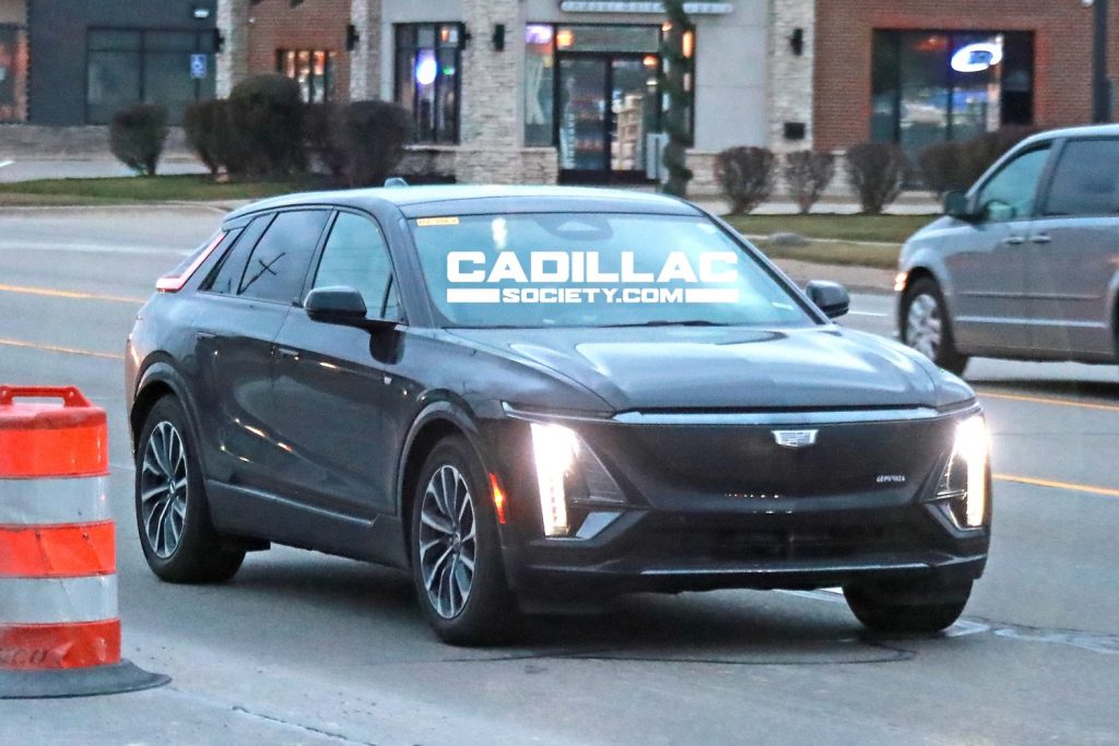 Cadillac Lyriq Sport In Light Blue Paint Spotted Testing