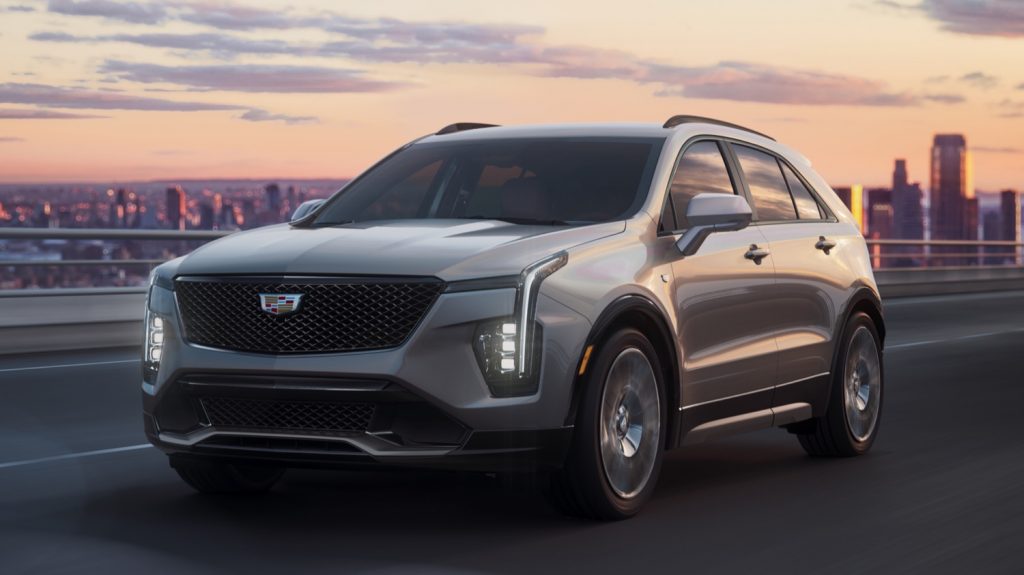 A front three quarters view of the 2024 Cadillac XT4.
