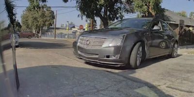 Cadillac CTS Tries Drifting, Hits Tesla Model Y, Proceeds To Leave: Video