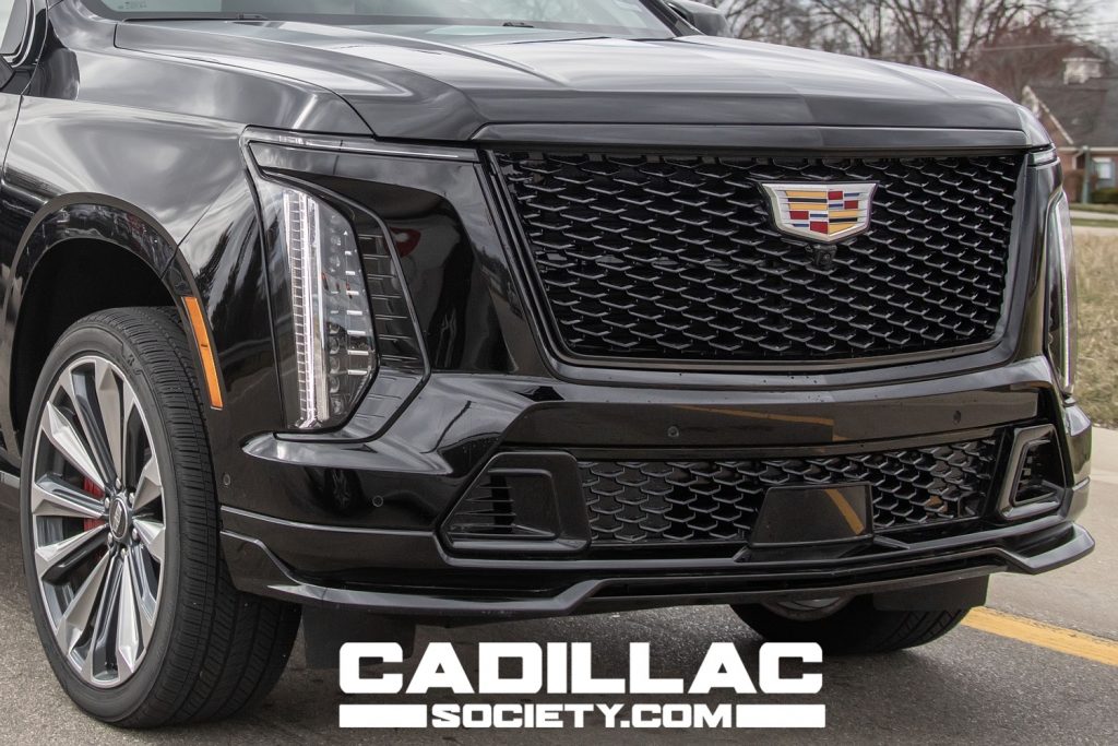 The front end of the 2025 Cadillac Escalade-V.