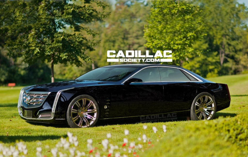 A front three quarters view of our Cadillac DeVille sedan rendering.