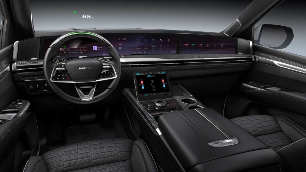 An interior shot of the 2025 Cadillac Escalade-V - Configurator